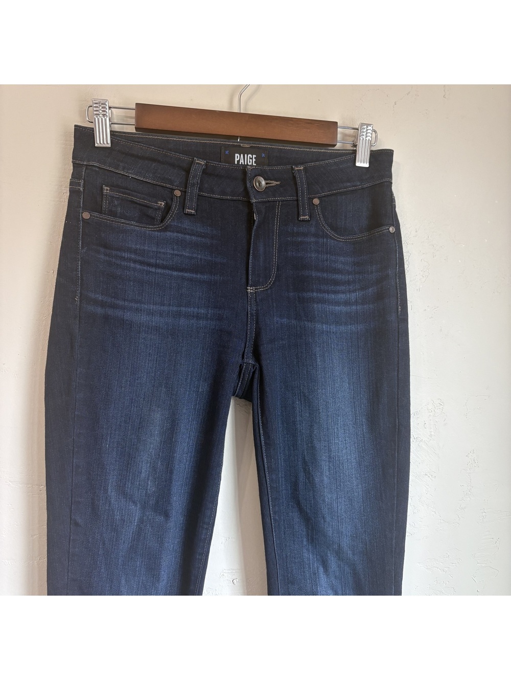 PAIGE Verdugo Ankle Skinny Jeans Women Size 27 Dark Wash Denim Stretch - Picture 4 of 7